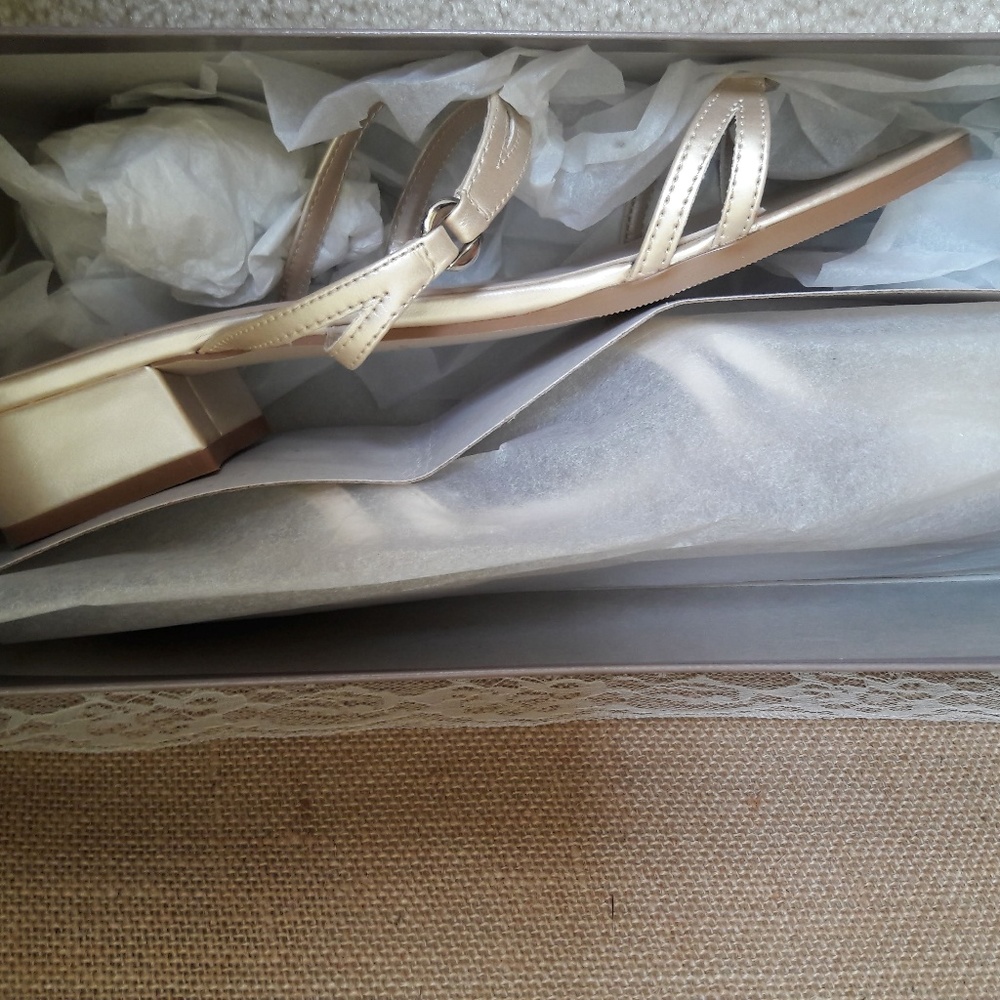 Champagne Kitten Heel Sandals